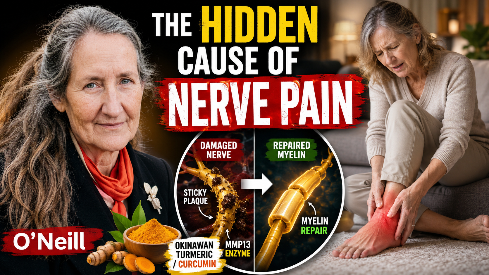 Dr. Louis Clark and Dr. Barbara O'Neal walkthrough — what's actually driving burning feet at night and the 10-second turmeric ritual